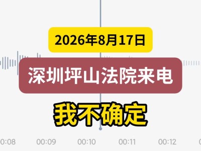 2026年8月17日，深圳坪山法院来电，我不确定（有视频）