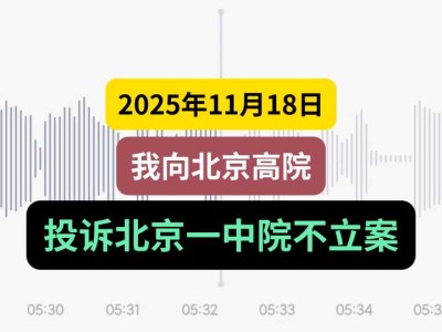 2025年11月18日，我向北京高院投诉北京一中院不立案（有视频）