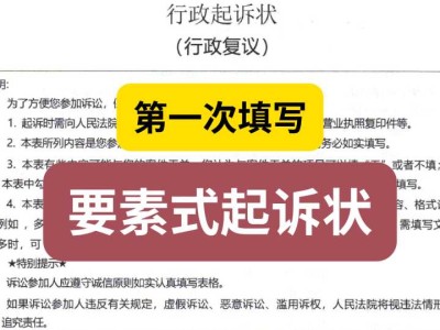 第一次填写《要素式起诉状》