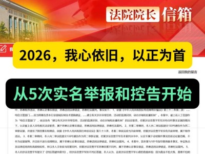 2026，我心依旧，以正为首，从5次实名举报和控告开始