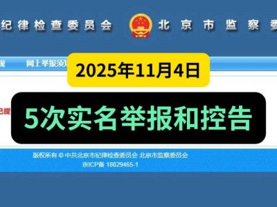 2025年11月4日，5次实名举报和控告